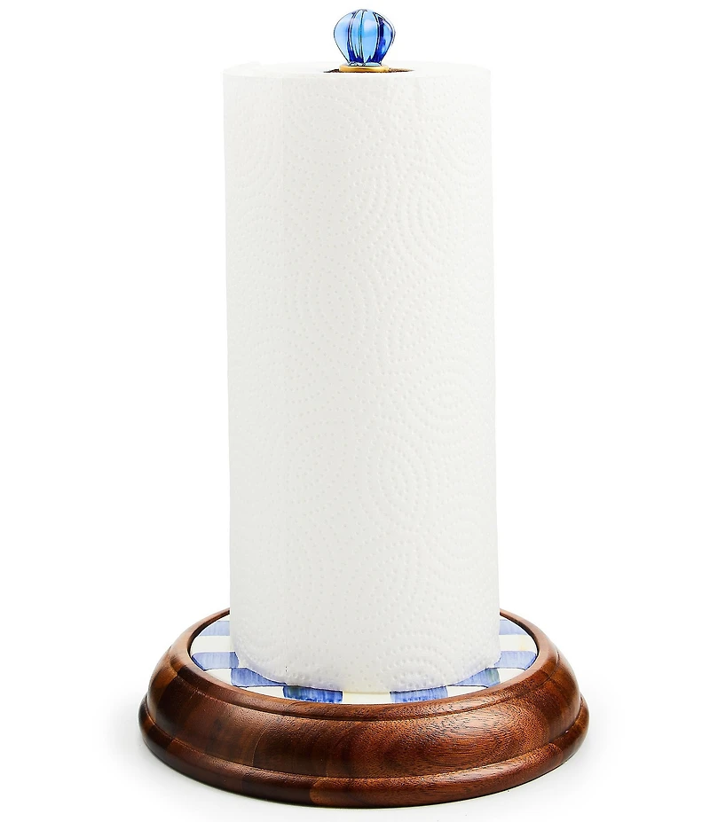 MacKenzie-Childs Check Wood Paper Towel Holder
