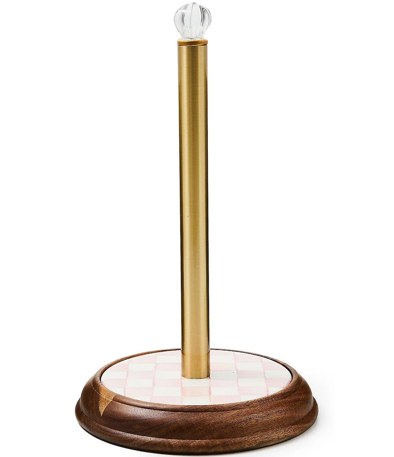 MacKenzie-Childs Check Wood Paper Towel Holder