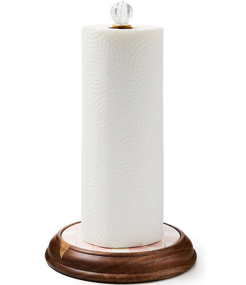 MacKenzie-Childs Check Wood Paper Towel Holder