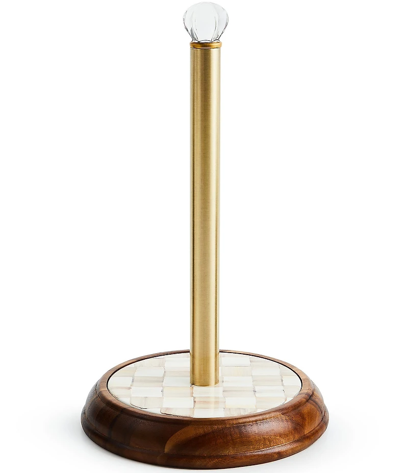 MacKenzie-Childs Check Wood Paper Towel Holder
