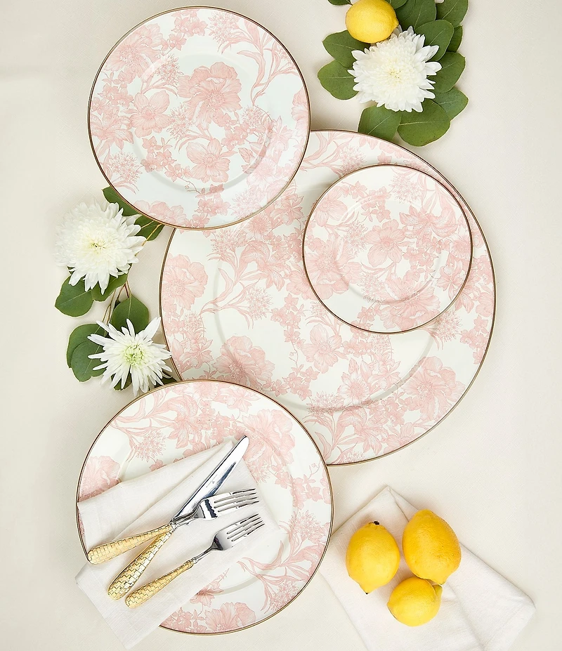 MacKenzie-Childs Rosy English Garden Enamel Salad/Dessert Plate