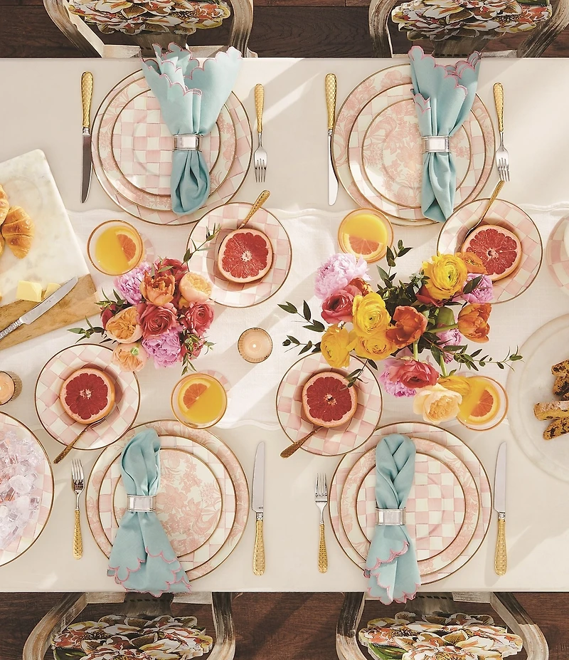MacKenzie-Childs Rosy English Garden Enamel Salad/Dessert Plate