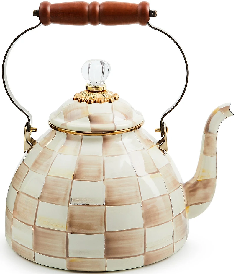 MacKenzie-Childs Check Enamel Tea Kettle