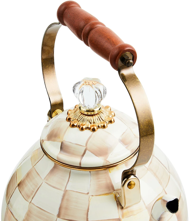 MacKenzie-Childs Check Enamel 3-Quart Tea Kettle