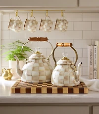 MacKenzie-Childs Check Enamel 3-Quart Tea Kettle