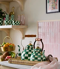 MacKenzie-Childs Check Enamel 3-Quart Tea Kettle