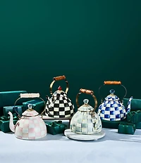 MacKenzie-Childs Check Enamel 3-Quart Tea Kettle