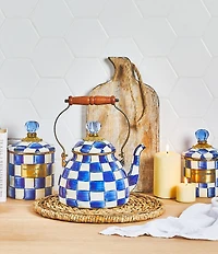 MacKenzie-Childs Check Enamel 3-Quart Tea Kettle