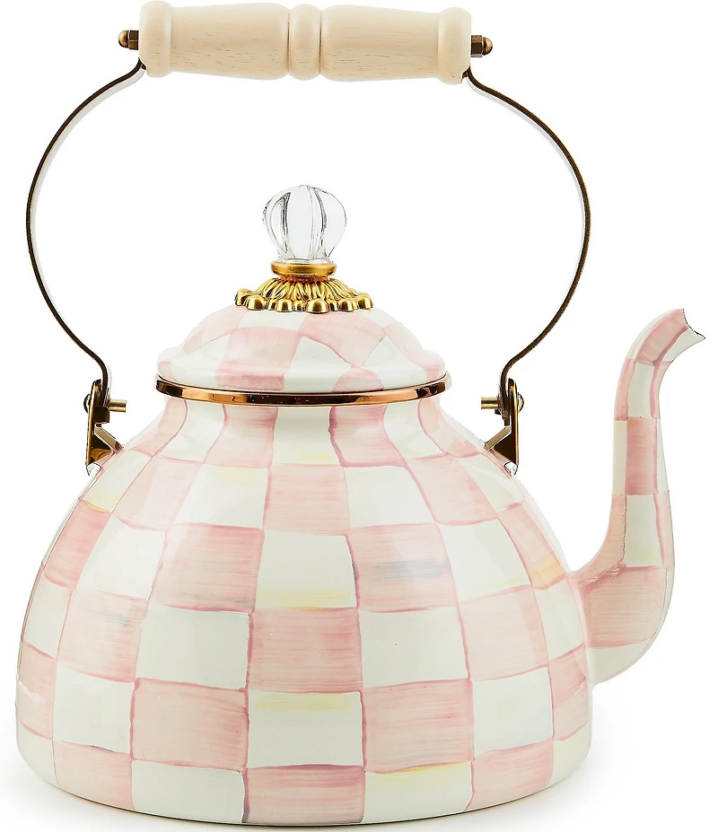 MacKenzie-Childs Check Enamel 3-Quart Tea Kettle