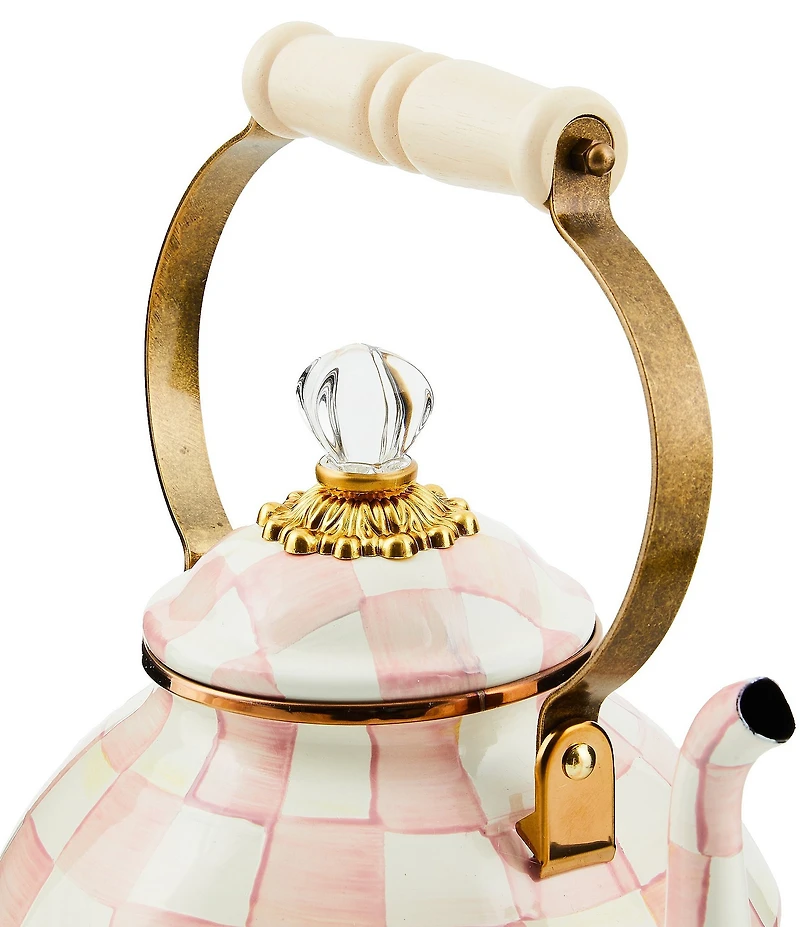 MacKenzie-Childs Check Enamel 3-Quart Tea Kettle