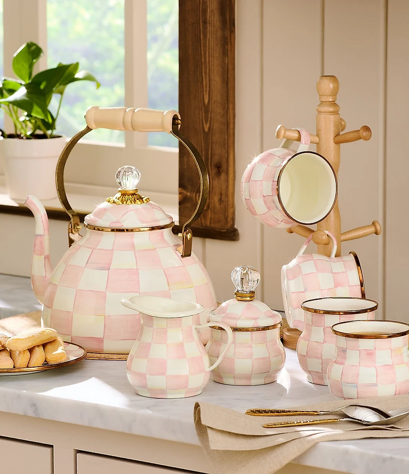 MacKenzie-Childs Check Enamel 3-Quart Tea Kettle