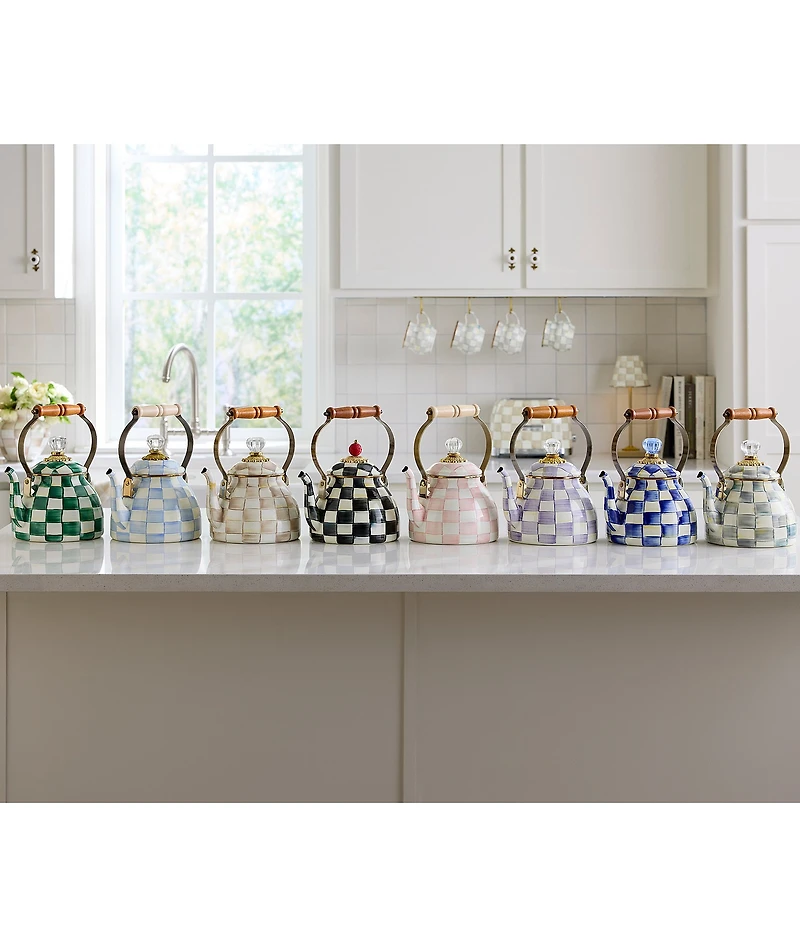 MacKenzie-Childs Check Enamel Tea Kettle