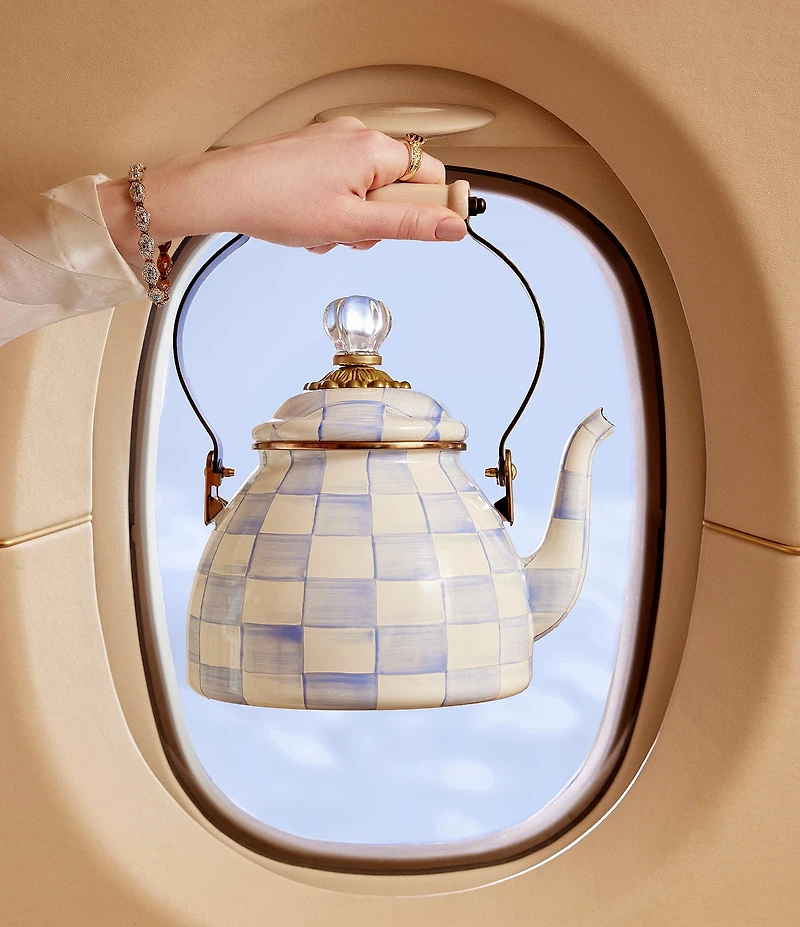 MacKenzie-Childs Check Enamel Tea Kettle