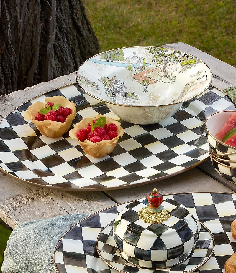 MacKenzie-Childs Check Enamel Oval Platter