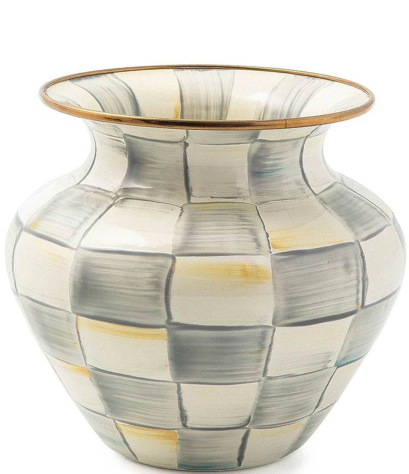 MacKenzie-Childs Check Large Enamel Vase
