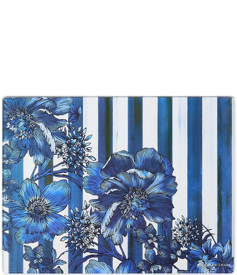 MacKenzie-Childs Royal English Garden Glass Cutting Board, Set of 2