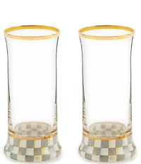 MacKenzie-Childs Check Highball Glass, Set of 2