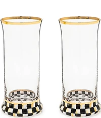 MacKenzie-Childs Check Highball Glass, Set of 2