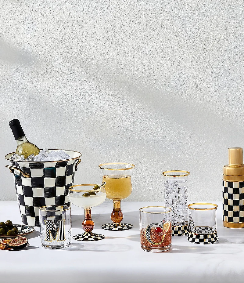MacKenzie-Childs Check Highball Glass, Set of 2