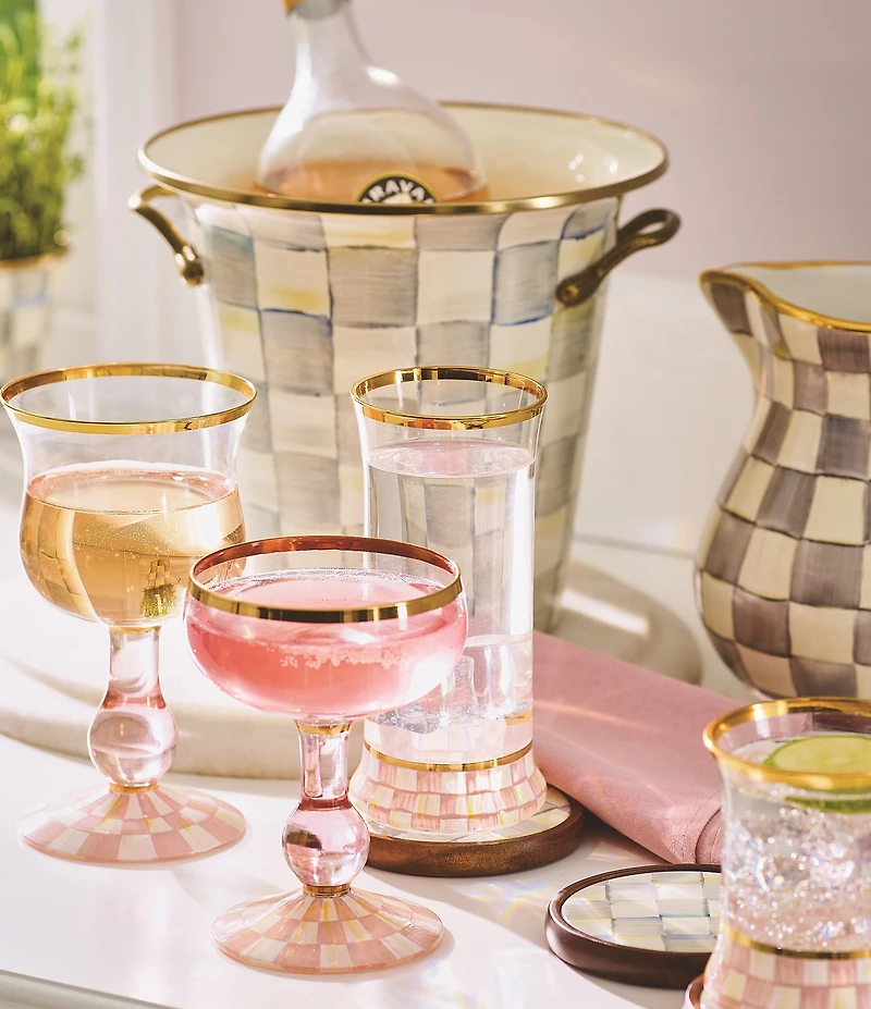 MacKenzie-Childs Check Highball Glass, Set of 2