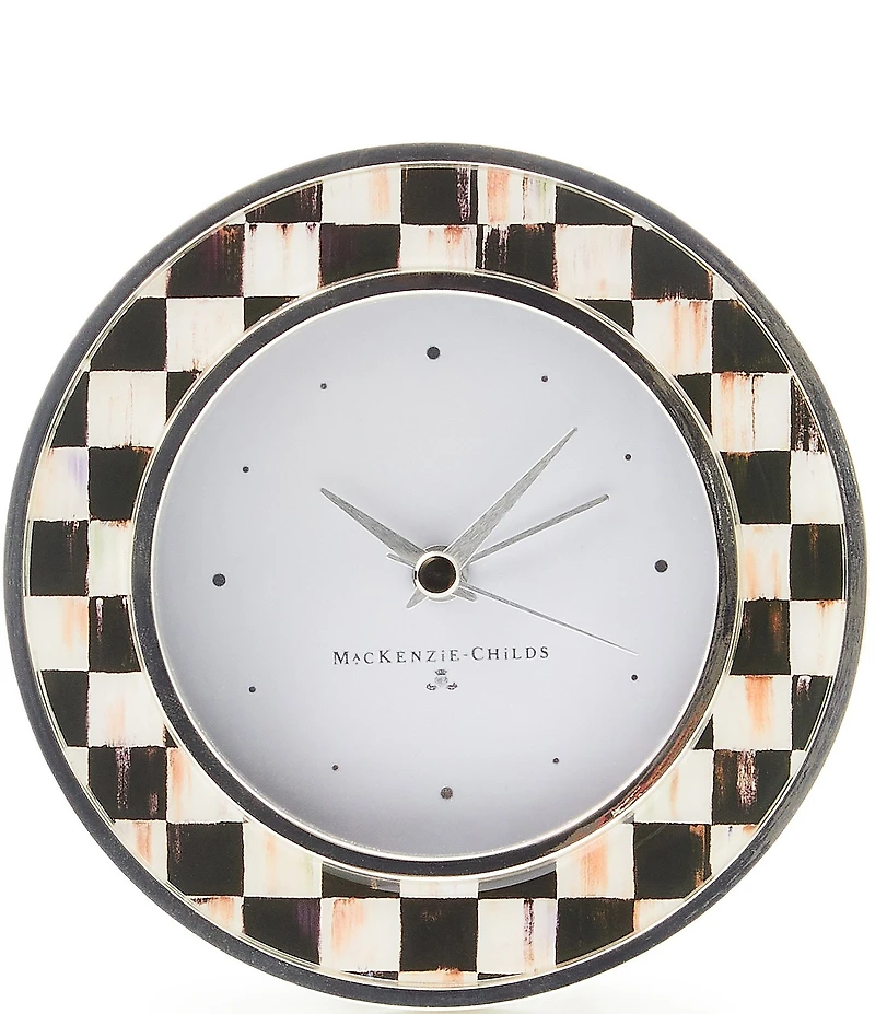 MacKenzie-Childs Check Round Desk Clock