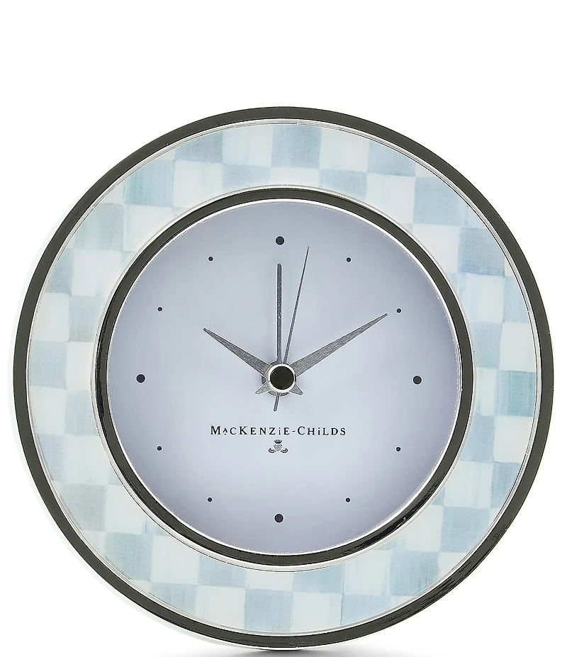 MacKenzie-Childs Check Round Desk Clock