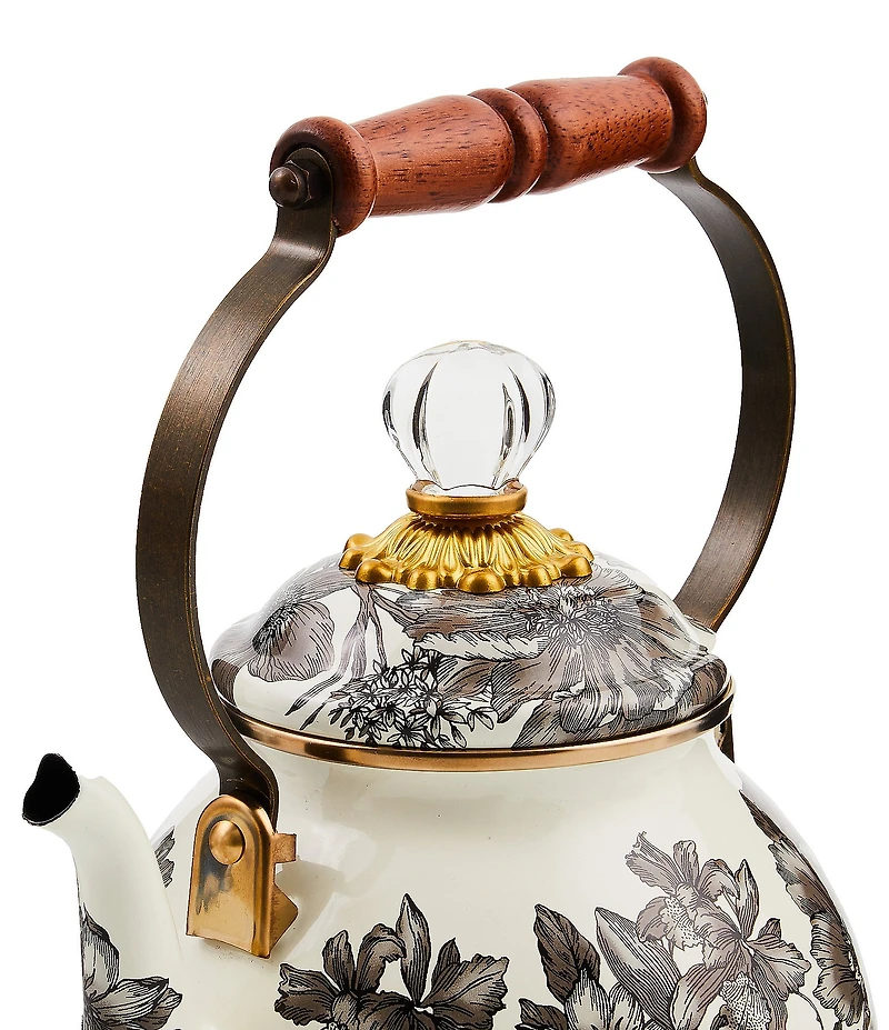 MacKenzie-Childs Sterling English Garden 2 Quart Tea Kettle