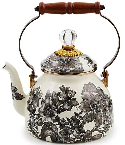 MacKenzie-Childs Sterling English Garden 2 Quart Tea Kettle