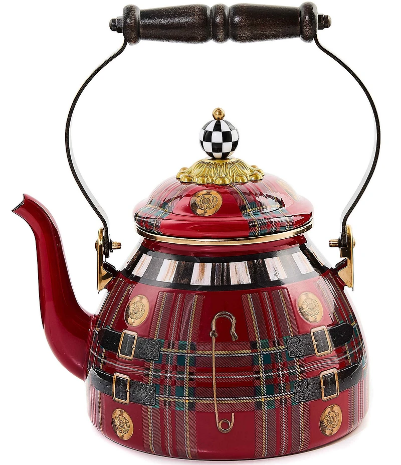 MacKenzie-Childs The Kilted Enamel Tea Kettle, 2-Qt.