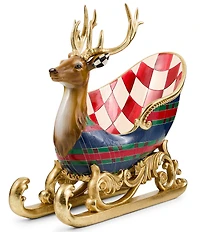 MacKenzie-Childs Timeless Tartan Collection Deer Sleigh Figurine