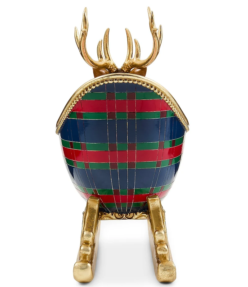 MacKenzie-Childs Timeless Tartan Collection Deer Sleigh Figurine