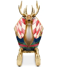 MacKenzie-Childs Timeless Tartan Collection Deer Sleigh Figurine