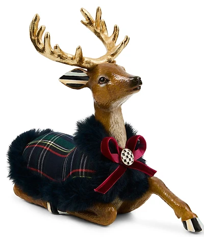 MacKenzie-Childs Timeless Tartan Collection Resting Deer Figurine