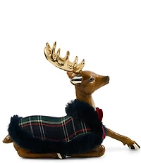 MacKenzie-Childs Timeless Tartan Collection Resting Deer Figurine