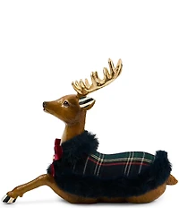 MacKenzie-Childs Timeless Tartan Collection Resting Deer Figurine