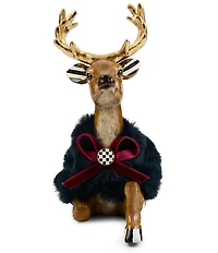 MacKenzie-Childs Timeless Tartan Collection Resting Deer Figurine