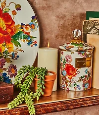 MacKenzie-Childs White Flower Market Canister