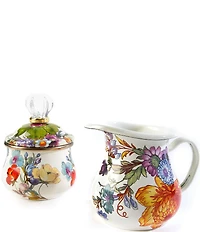MacKenzie-Childs White Flower Market Enamel Creamer