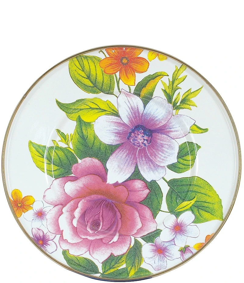 MacKenzie-Childs White Flower Market Salad/Dessert Plate