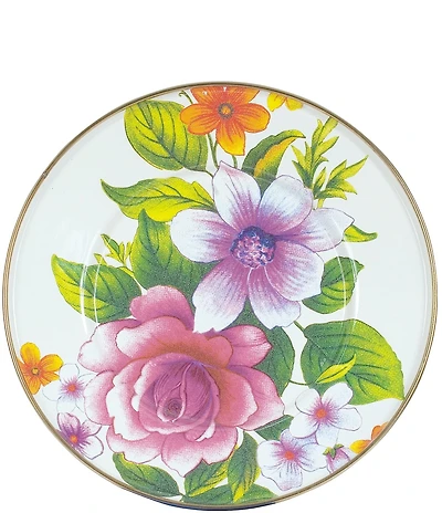 MacKenzie-Childs White Flower Market Salad/Dessert Plate
