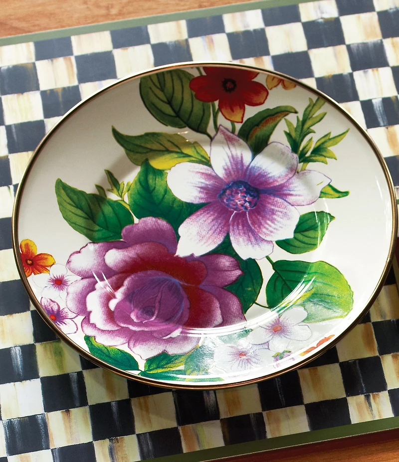 MacKenzie-Childs White Flower Market Salad/Dessert Plate
