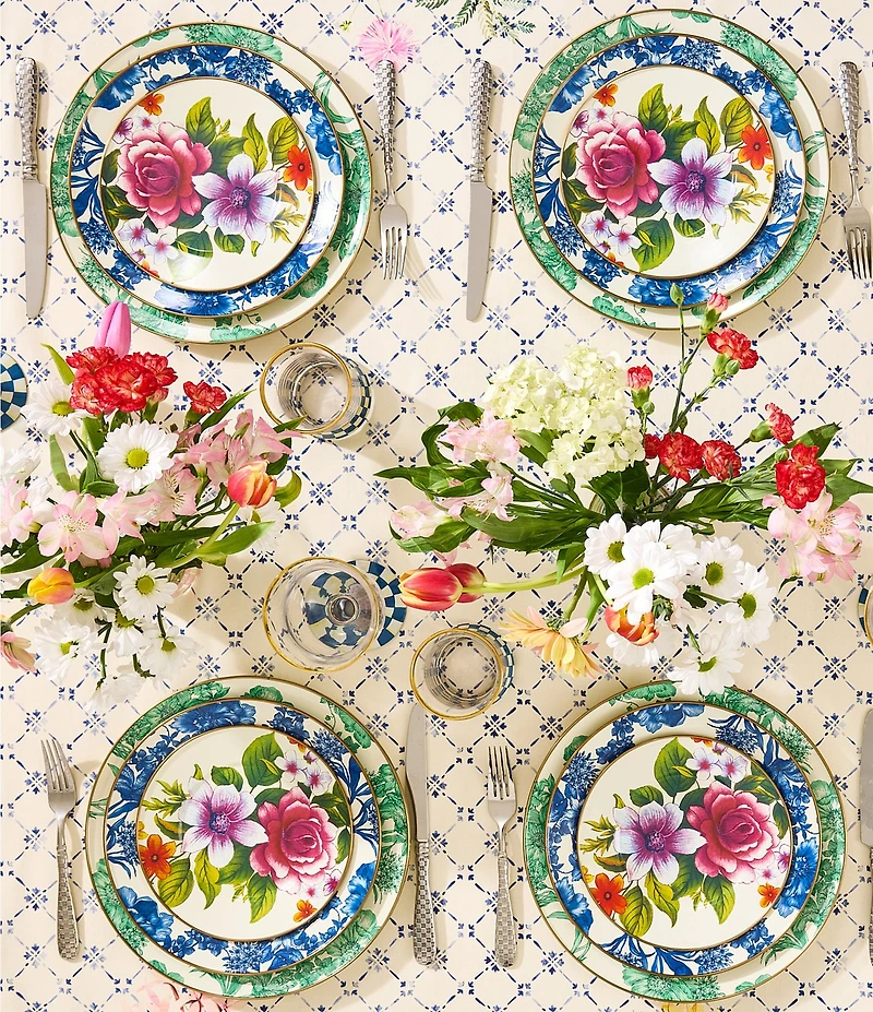MacKenzie-Childs White Flower Market Salad/Dessert Plate