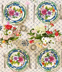 MacKenzie-Childs White Flower Market Salad/Dessert Plate
