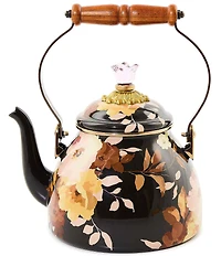 MacKenzie-Childs Wild Rose Brown 2 Quart Tea Kettle