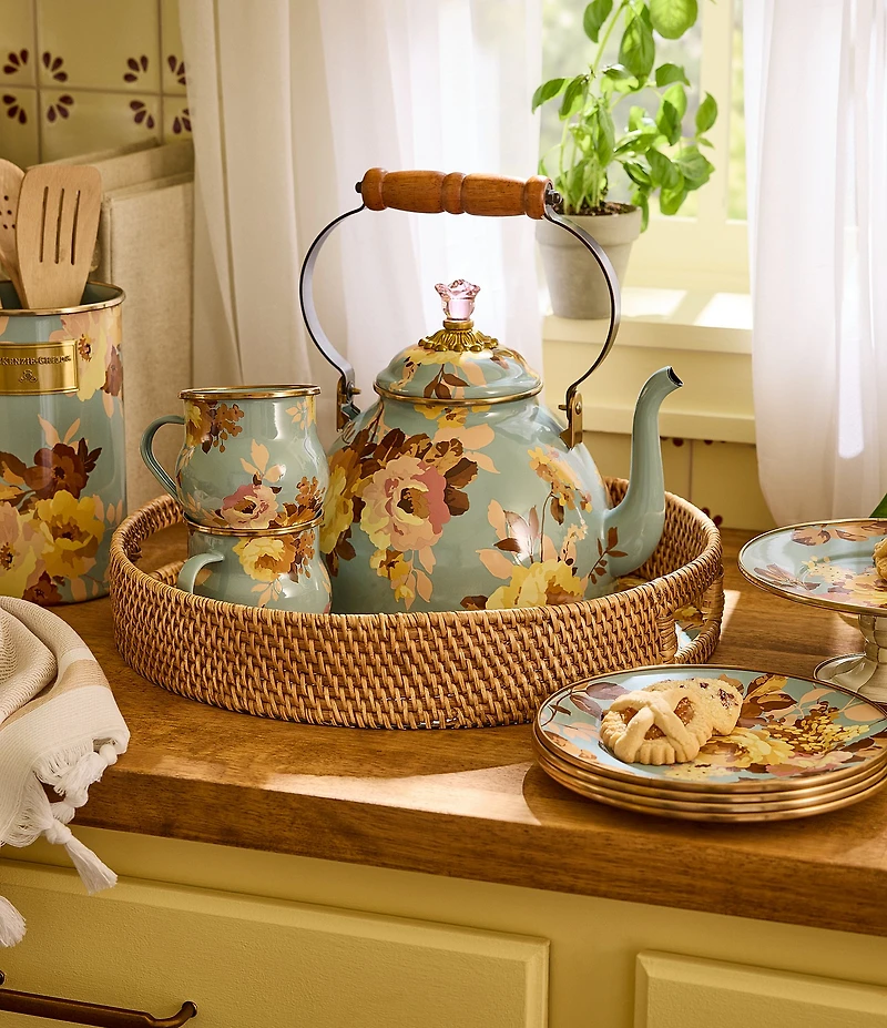 MacKenzie-Childs Wild Rose Tea Kettle