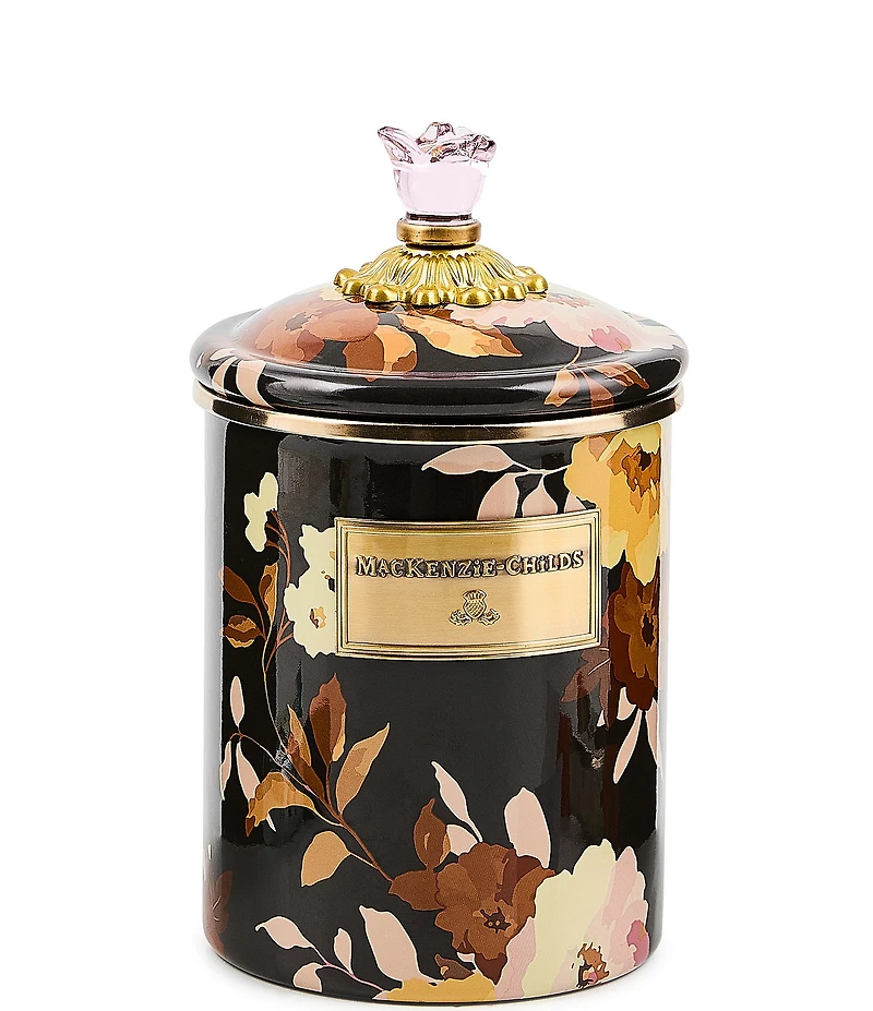 MacKenzie-Childs Wild Rose Brown Canister