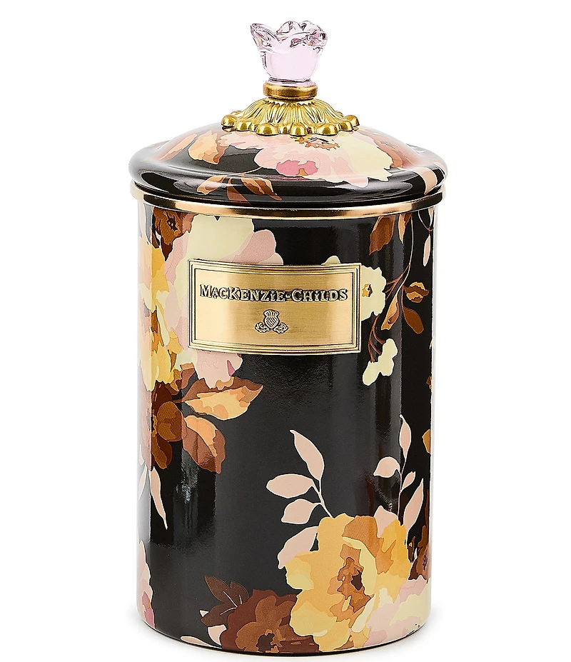 MacKenzie-Childs Wild Rose Brown Canister