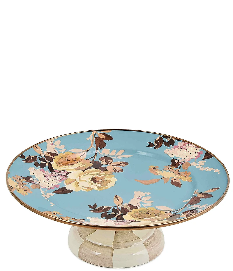 MacKenzie-Childs Wild Rose Enamel Pedestal Platter, Small