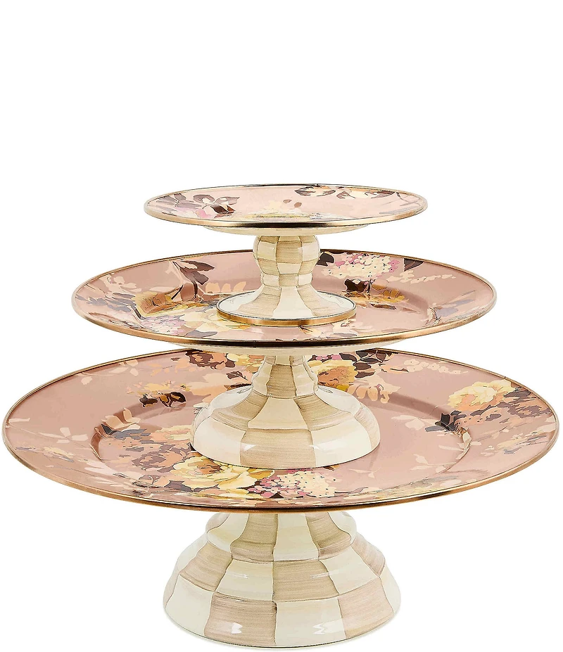 MacKenzie-Childs Wild Rose Enamel Pedestal Platter, Small