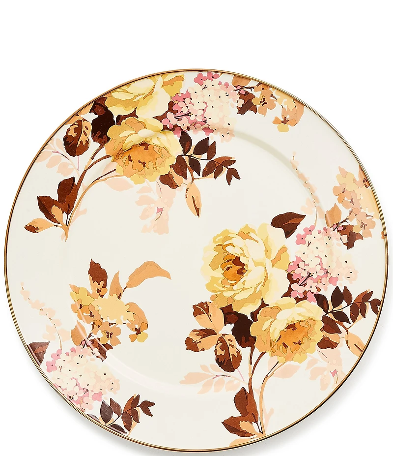 MacKenzie-Childs Wild Rose White Charger Plate
